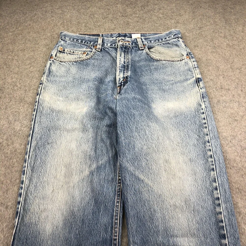 Levis 550 Jeans Mens 34x32 Blue Stone Wash Relaxed Tapered Denim Distressed